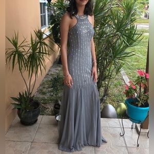 Grey prom dress